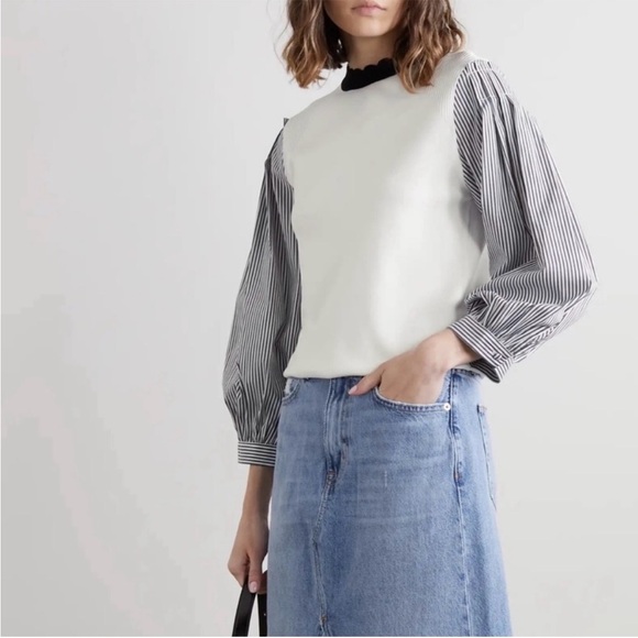 Veronica Beard Roy Mixed Media Sweater Size Large - Picture 4 of 14